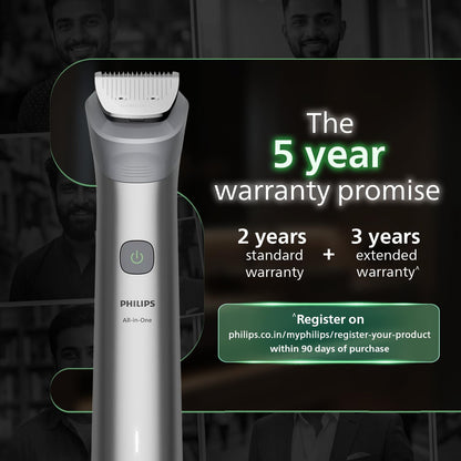 Philips India's No.1 Men's Trimmer* | Effortless styling | BeardSense Technology | All-in-One Grooming Kit- Face, Head, Body | 120min runtime | IPX7 Waterproof | 5yr warranty* | MG5932/15