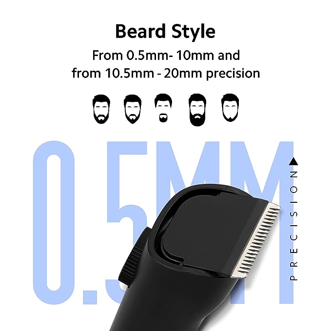 MI Xiaomi Beard Trimmer for Men 2C With High Precision Trimming | 2 Beard Comb | USB Type-C | Fast Charging | 0.5mm Precision | 40 Length Settings | 90 Min Run Time, Black