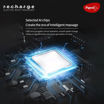 Pigeon Pulse Gun Massager With Digital Display,4 Heads,6 Speed,Rechargeable,Handheld,Percussion Muscle For Full Body Pain Relief,Muscle Relaxation Of Neck,Shoulder,Back,Foot For Unisex (Black)