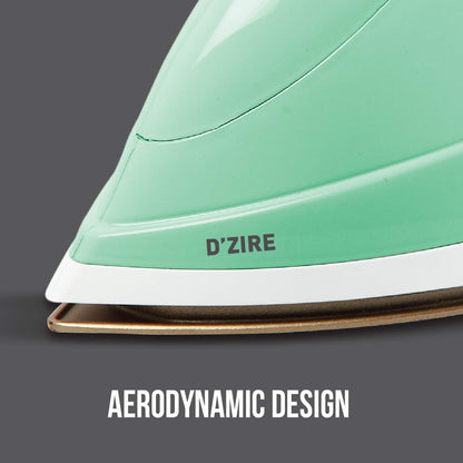 Havells D'zire 1000 watt Dry Iron With American Heritage Sole Plate, Aerodynamic Design, Easy Grip Temperature Knob & 2 years Warranty. (Mint)