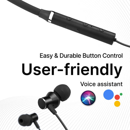 pTron Tangentbeat in Ear Bluetooth 5.0 Wireless Headphones with Mic, Deep Bass, 10mm Drivers, Clear Calls, Dual Pairing, Fast Charging, Magnetic Buds, Voice Assistant & IPX4 Wireless Neckband ( Black )