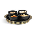 Jaypee Plus Air tight Dry Fruit Container Tray Set with Lid & Serving Tray, Unbreakable Jars Set of 4,Gold Black