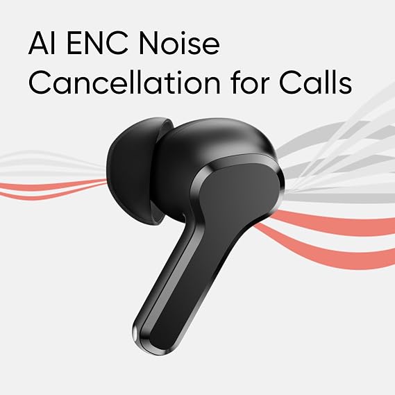 realme Buds T110 Bluetooth Truly Wireless in Ear Earbuds with mic, AI ENC for Calls, Google Fast Pair, 38 Hours Total Playback with Fast Charging and Low Latency Gaming Mode (Punk Black)