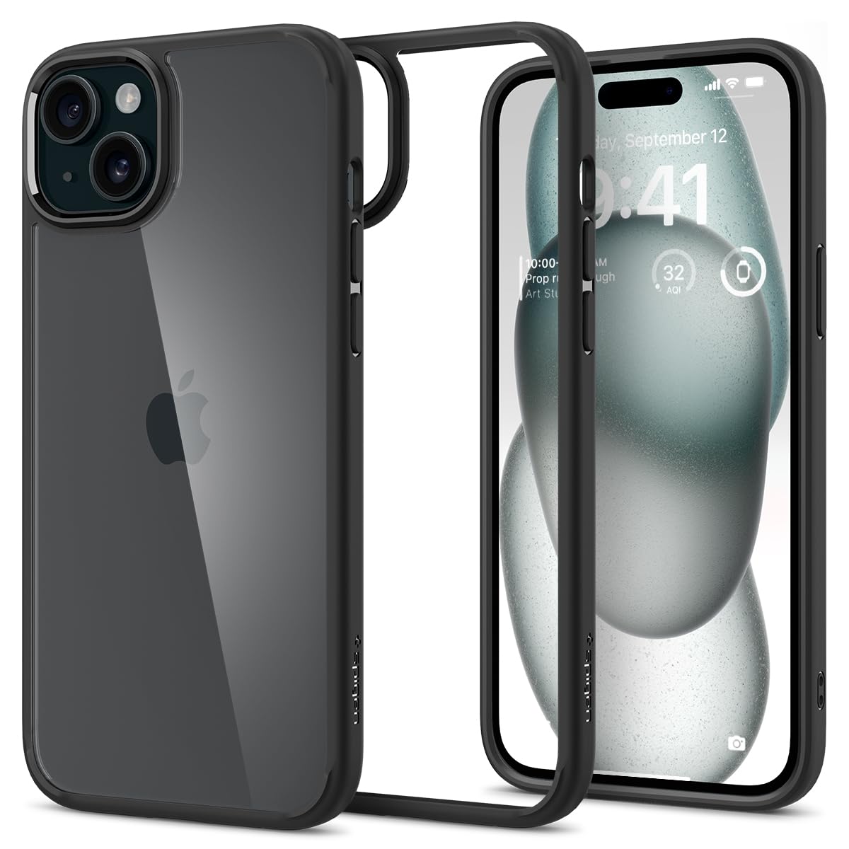 Spigen Ultra Hybrid Back Cover Case for iPhone 15 Plus, Clear Transparent, Durable Hybrid Structure - Polycarbonate + TPU | Crystal Clear