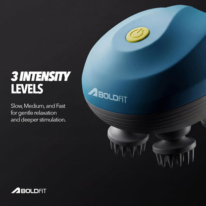 Boldfit Electric Scalp Massager | Portable Head Massager with 96 Bristles, 3 Modes & 360° Kneading | IPX7 Waterproof, 1200mAh Rechargeable | Type-C Charging | For Scalp, Head & Body Use | Teal