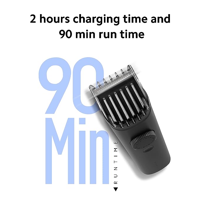 MI Xiaomi Beard Trimmer for Men 2C With High Precision Trimming | 2 Beard Comb | USB Type-C | Fast Charging | 0.5mm Precision | 40 Length Settings | 90 Min Run Time, Black