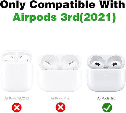 Meyaar Cute Silicone Case Compatible with Airpods 3rd Generation Case (2021), Two Part Design with Carabiner Hook, for Apple AirPods (3rd Generation) Case (Bat-Man)