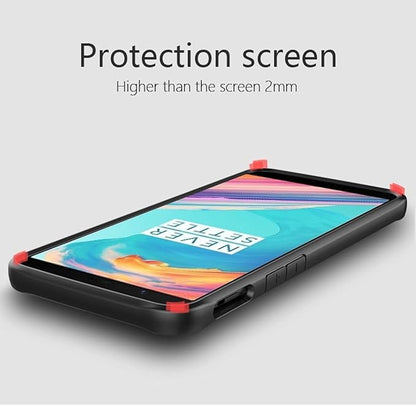 Amazon Brand - Solimo Acrylic 360 Degree Protection Black Border Back Cover for Oneplus 5T - Black