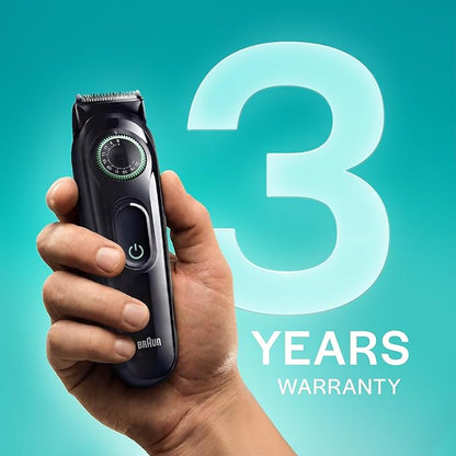 Gillette Series 3 All-in-One Beard & Body Trimmer for Man (by Braun) | 40 length settings for Face, Body, Head & Private Parts | Ultra Sharp Blades for Precise trim | Sensitive Body Comb for body grooming | 3-Year Warranty