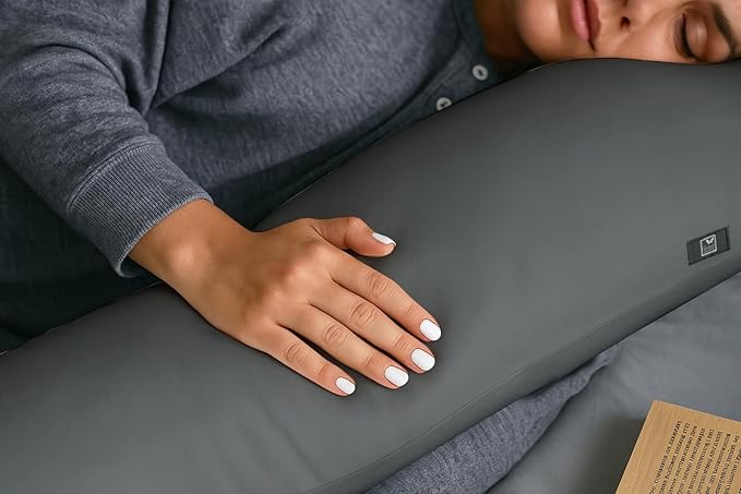 THE WOOD WHITE U-Shape Pregnancy Pillow | Full Body Maternity Support Pillow for Pregnant Women | Ergonomic Design for Side Sleepers | Comfortable and Supportive. Grey