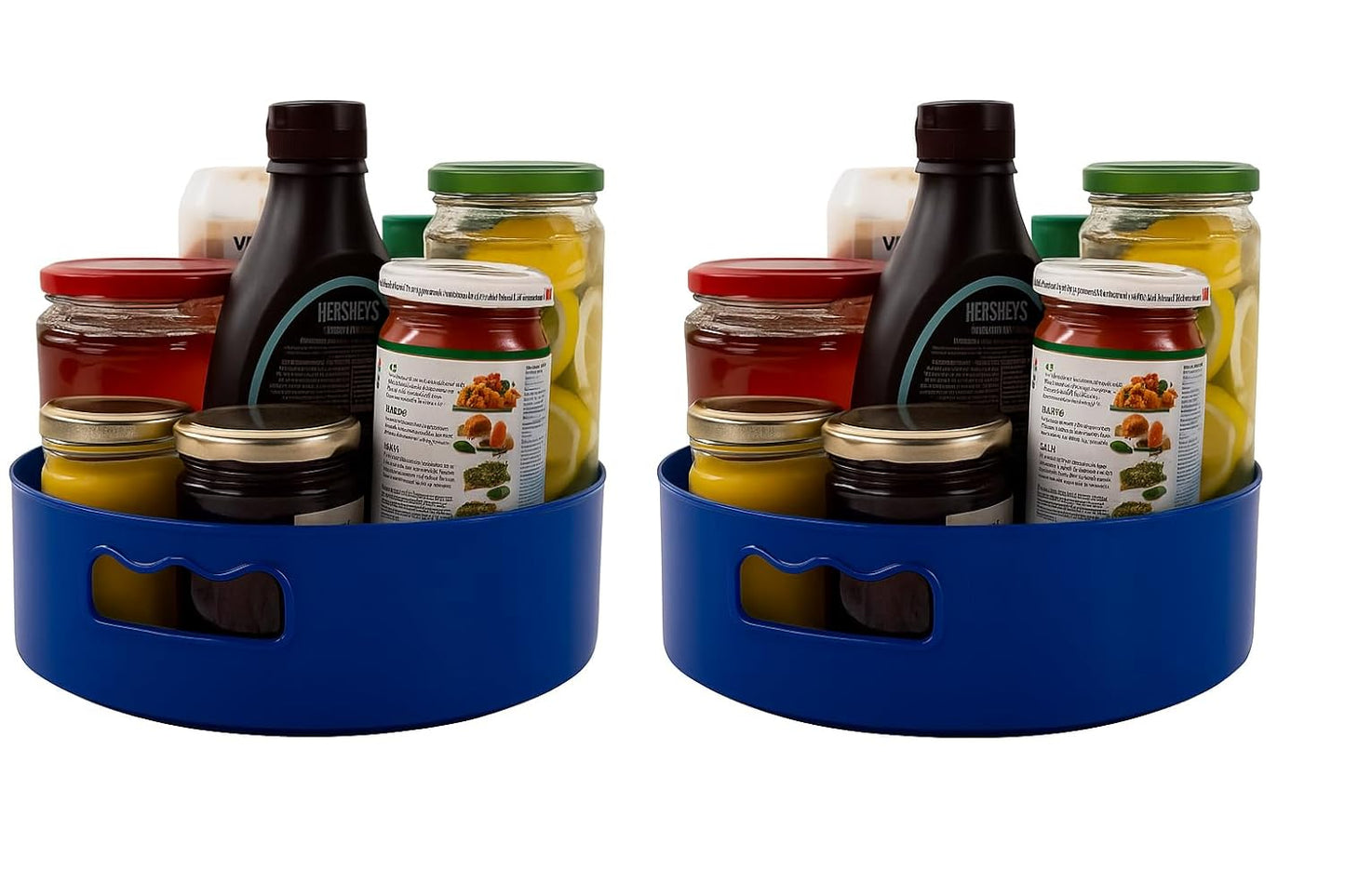 KITCHEN ESSENTIALS COMBO (Clazkit Plastic Portable Toothbrush (Pack of 2) & HomeWiz Multi-Purpose 360° Rotating Organizer Tray (Pack of 2)