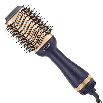 Vega Pro Volumizer Hair Blow Dryer Brush, 3 in 1 Hot Air Brush, 360° Airflow Vent, 2 in1 Quick Drying & Styling, 3 Heat/2 Speed Settings, Hair Dryer Brush, Blowout Volumizer Brush(1000-1200W, VHSD-02)