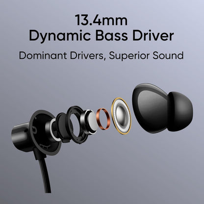 Realme Buds Wireless 3 Neo in Ear Bluetooth Neckband with 13.4 Mm Dynamic Bass Boost Driver,Upto 32 Hours Playback,Fast Charge, Ai Enc,45Ms Low Latency,Ip55 Dust&Water Resistannt&Bluetooth V 5.4 (Black)