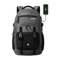 WROGN Large 42 L Laptop Backpack Unisex Ashper 2.0 with USB Port, Rain Cover and Reflective Strip (Grey, Black)