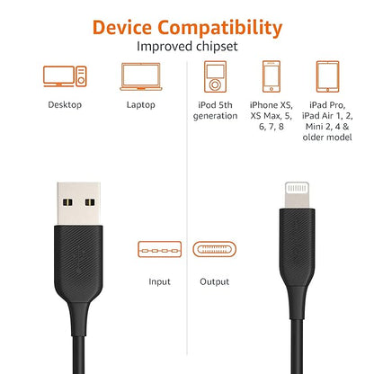 amazon basics Mfi Certified 1.8M Usb C To Lightning Tpe Charging Cable (Black)