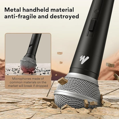 Maono Dynamic Microphone Wired for Singing, Cordless Karaoke Mic with 9.8FT/3M XLR Cable, with On/Off Switch (AU-WDM01)