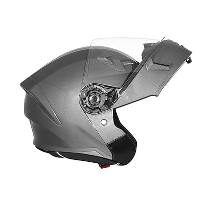 Royal Enfield Mod Adroit MLG Modular Face helmet | Certification: ISI | Impact Protection: High-density EPS liner | Polycarbonate Visor | Micrometric lock | BLACK M