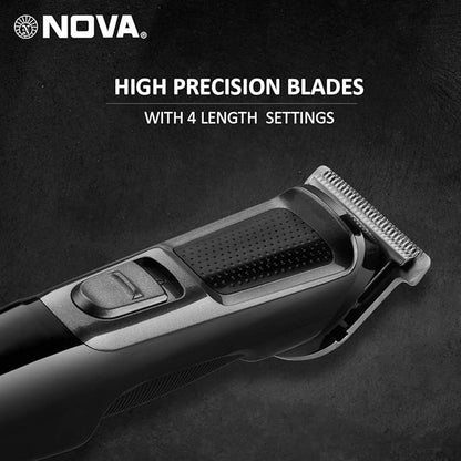 Nova NHT 1076 Cordless: 30 Minutes Runtime Trimmer for Men (Black)