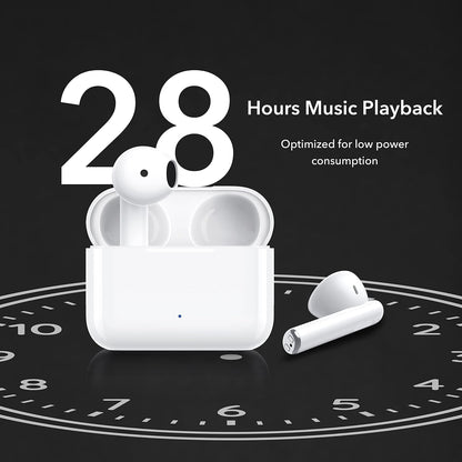 HONOR Choice Earbuds X Bluetooth v5.2 True Wireless Stereo, up to 28 Hours Long Battery Life, Wake up AI-Voice, IPX4 Water Resistance, Lightweight Semi in-Ear Design (Glacier White)