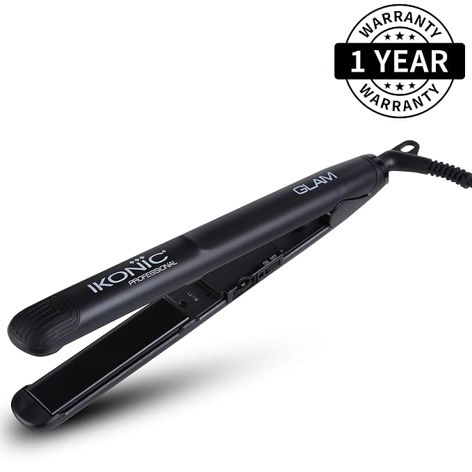 Ikonic Glam Hair Straightener For Women With Professional Cutting-Edge Floating Tourmaline Ceramic Plates Ideal For Straighteneing, Curls, Waves Auto Controlled Heat Setting Super Stylish