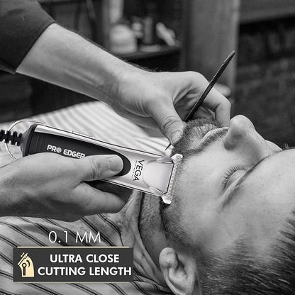 VEGA PROFESSIONAL Men Pro Edger Hair Trimmer For Salon With 6500 Rpm High Speed Rotary Motor, Detachable Stainless Steel T-Wide Blade, 0.1Mm Ultra Close Cutting Length, (Vpvht-02)