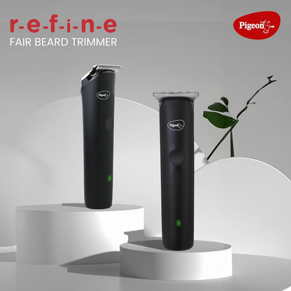 Pigeon Fair Beard IPX6 Trimmer for Men| Stainless Steel Blade| Rechargeable, USB C type Charging| Waterproof| 1.5 HR runtime| 1.5 HR charge time | 2 Years Warranty