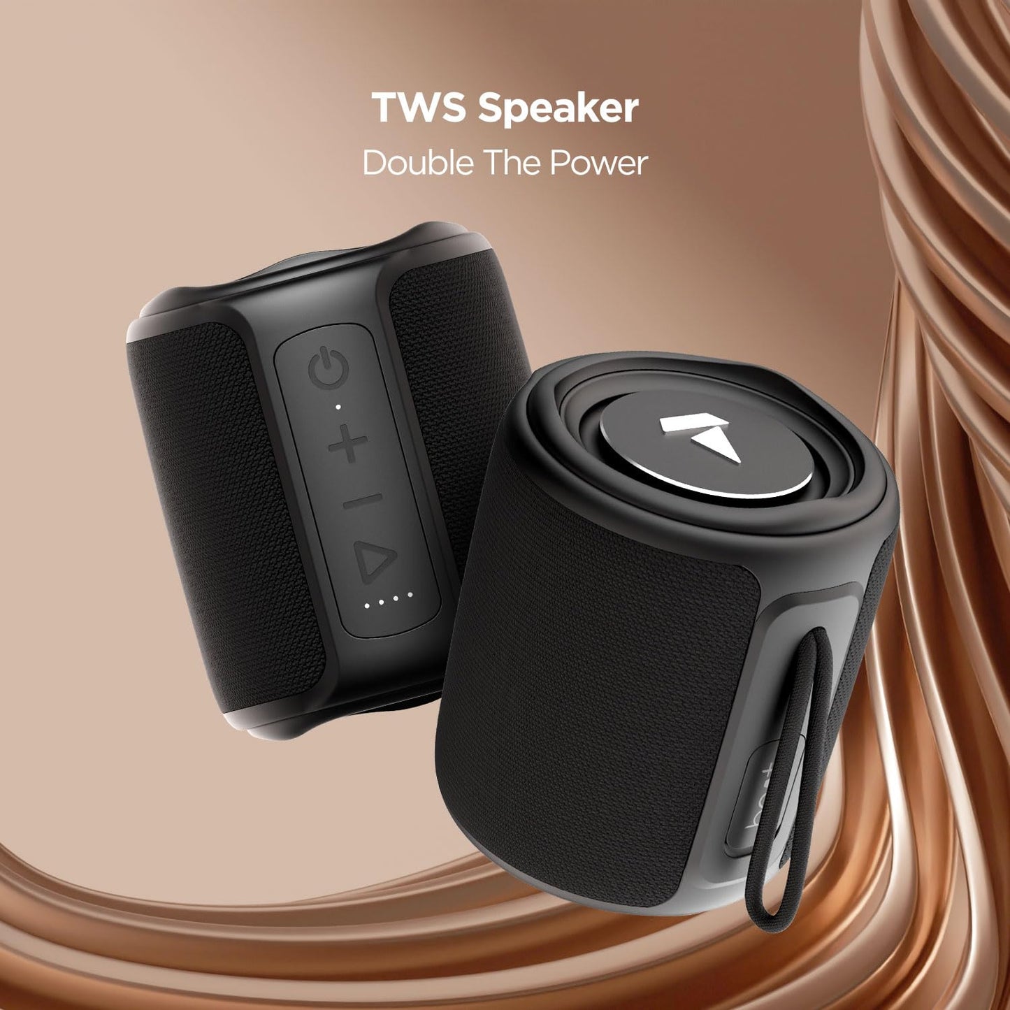 boAt Stone 350 Bluetooth Speaker with 10W RMS Stereo Sound, IPX7 Water Resistance, TWS Feature, Up to 12H Total Playtime, Multi-Compatibility Modes(Black)