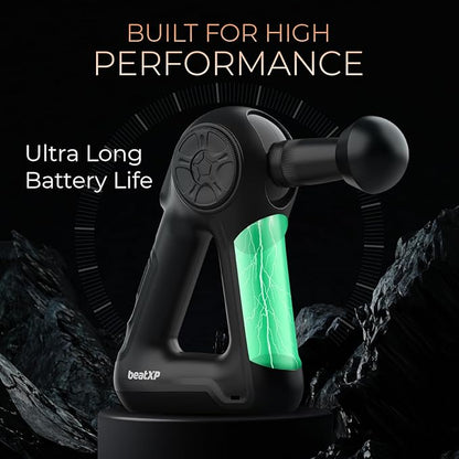 beatXP Drift Massage Gun | Body Massager with Box | Touch Display - Percussion Muscle Massage Gun for Full Body with 4 Attachments & Up to 1 Year Warranty Black