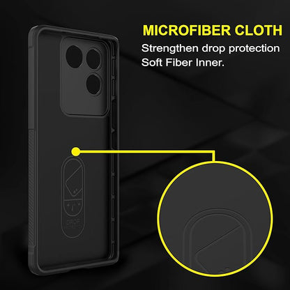 Amazon Basics Back Case Cover for iQOO Z7 Pro 5G | Compatible for iQOO Z7 Pro 5G Back Case Cover | Matte Soft Flexible Silicon | Liquid Silicon Magic Case with Camera Protection | Black