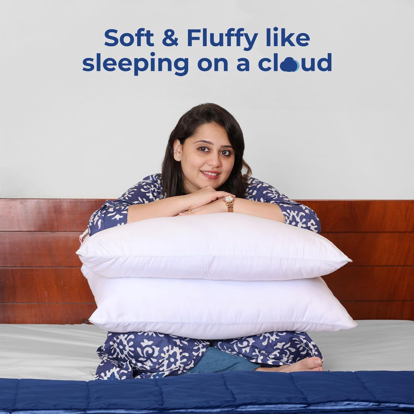 Zinnia Comfort Soft Microfiber Pillow | White | Basic Size 41 x 61 CM | Pack of 2