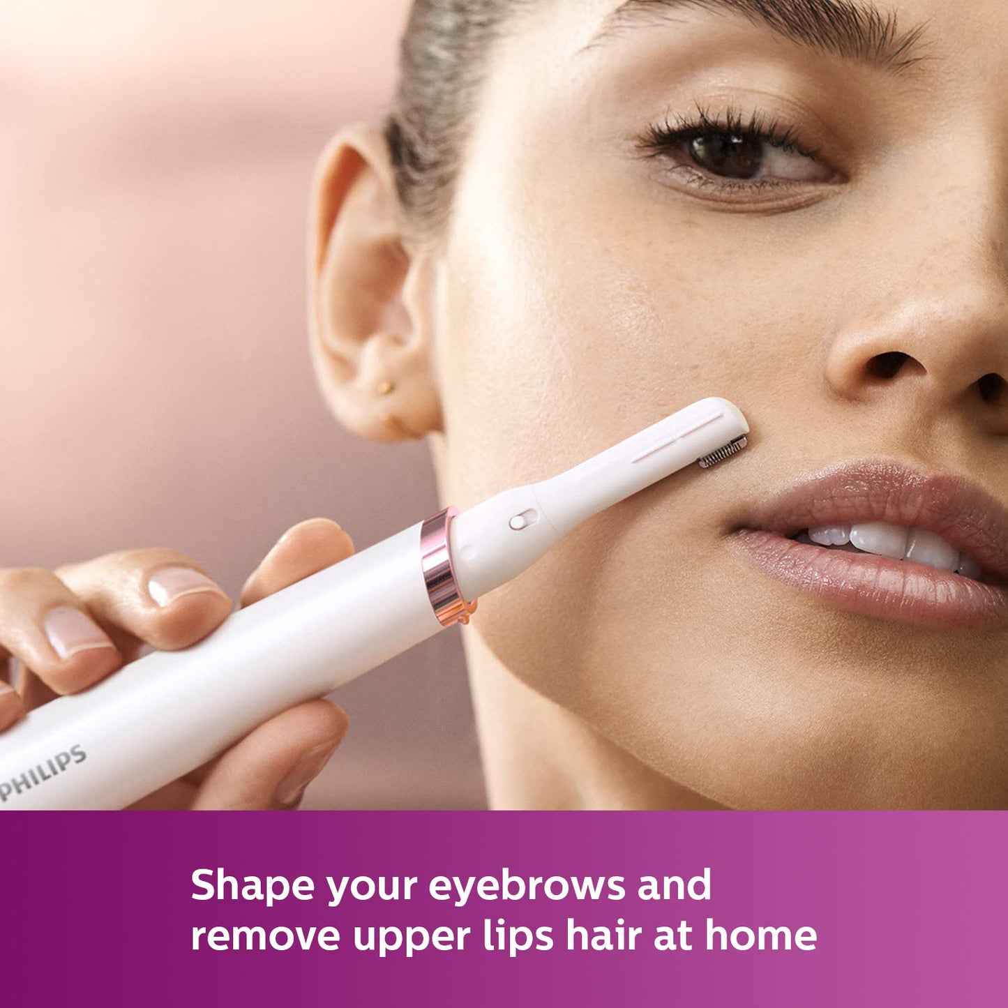 Philips Touch-up Women’s Eyebrow & Facial Hair Trimmer | Portable Precision Groomer | Gentle Hair Remover for Eyebrows, Upper Lip, Chin & Sidelocks | HP6388,White