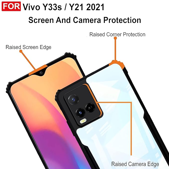 Amazon Brand - Solimo Mobile Cover for Y33s / Vivo Y21 2021 (Polycarbonate_Transparent)