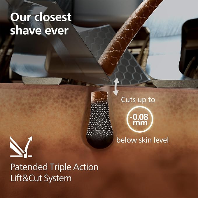 Philips World's No.1 Electric Shaver for Man|AI-powered|Hydro SkinGlide Flex Heads + Precision Trimmer|Triple Lift & Cut |100% Waterproof|3 min Quick Charge| 5 Smart Controls | 7yr Warranty | X9402/11