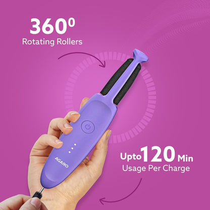 AGARO Electric Callus Remover with 2 Replaceable Heads – Rechargeable Foot Scrubber for Dead Skin & Cracked Heels Pedicure Machine with 120 Minutes Runtime CR1414