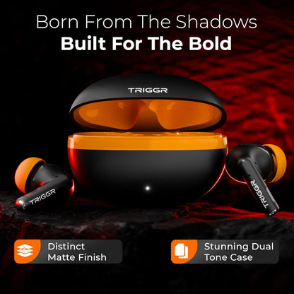 TRIGGR Ultrabuds N5 Truly Wireless Bluetooth in Ear Earbuds with Latest BT v6.0, 40Hr Playtime, 13mm Dynamic Drivers, Rich Bass Earbuds TWS (Smoky Sun)