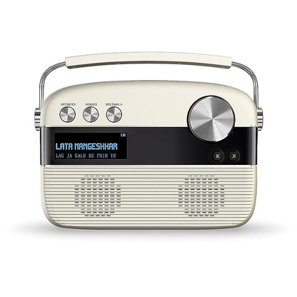 saregama Carvaan Hindi - Portable Music Player with 5000 Preloaded Songs, FM/BT/AUX (Porcelain White)