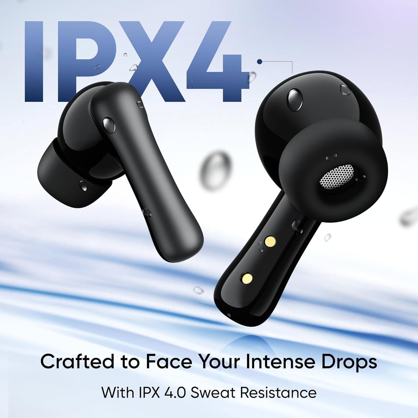 Mivi DuoPods i2 True Wireless Earbuds - 45H+ Playtime, HD Calls, Fast Charging, 13mm Bass Drivers, IPX4 Sweatproof, v5.3 Bluetooth in Ear Ear Buds Wireless, Made in India