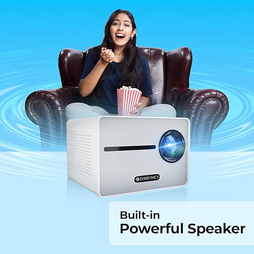 Zebronics PIXAPLAY 20 LED Projector with FHD 1080p, HDMI, USBx2, Aux Out, Bluetooth v5.1, Upto 431 cm Screen Size, Built-in-Speaker, 3000 Lumens and a Compact Design