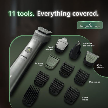 Philips India's No.1 Men's Trimmer* | Effortless styling | BeardSense Technology | All-in-One Grooming Kit- Face, Head, Body | 120min runtime | IPX7 Waterproof | 5yr warranty* | MG5932/15