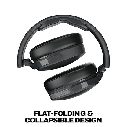 Skullcandy Hesh Evo Over-Ear Wireless Headphones, 40mm Drivers, 36Hr Playtime + Rapid Charge, Flat-Folding and Collapsible, Light Weight Heavy Audio Bass, Work with Android and iOS- Black