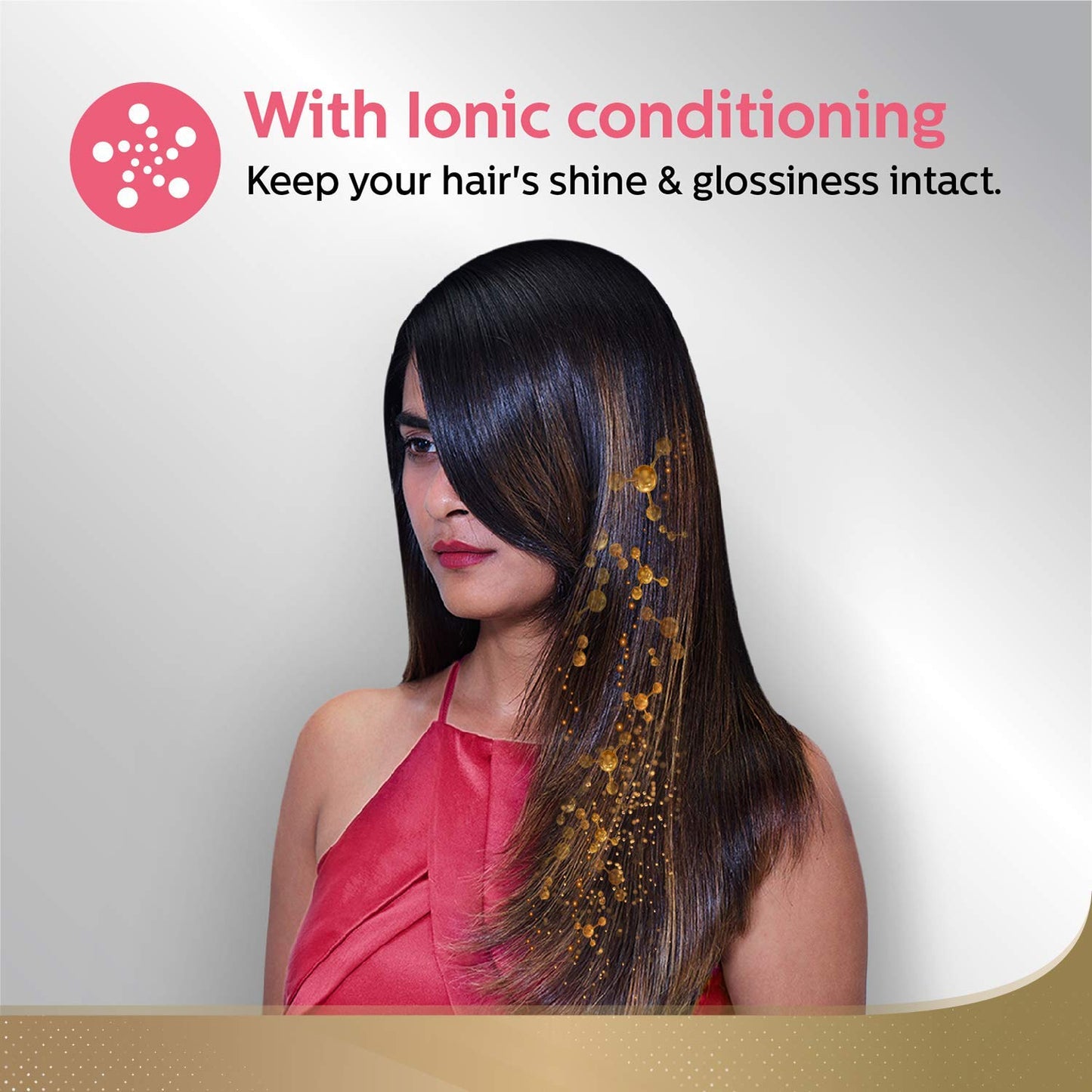 Philips Advanced KeraShine Straightener BHS378/10 | ThermoProtect Technology with 6 LED Temp Setting | Frizz-Free Shiny Smooth Hair (Pink)