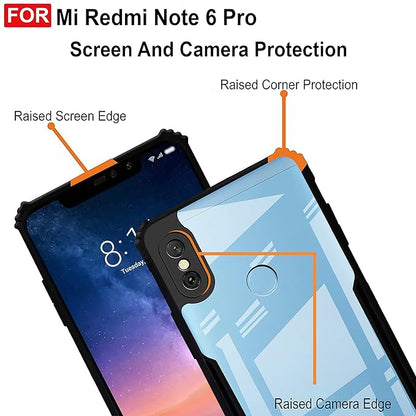 Amazon Brand - Solimo Back Case Cover for Mi Redmi Note 6 Pro | Compatible for Mi Redmi Note 6 Pro Back Case Cover | Clear Case for Mi Redmi Note 6 Pro with Camera Protection |(TPU + PC | Matte Black)