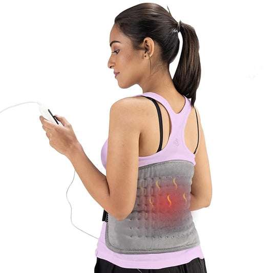 AGARO Ortho Electric Heating Pad, Orthopaedic Heating Belt with Temperature Controller, Heat Therapy Waist Belt, for Pain Relief of Back, Neck, Lumbar Muscle Strain, Cramps (Grey, HP4112)