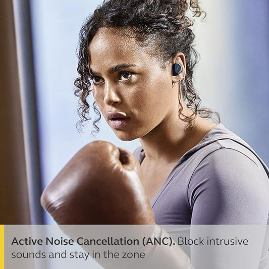 Jabra Elite 4 Active in Ear Bluetooth Earbuds Truly Wireless with mic, Secure Active Fit, Active Noise Cancellation and Adjustable HearThrough Technology - Navy