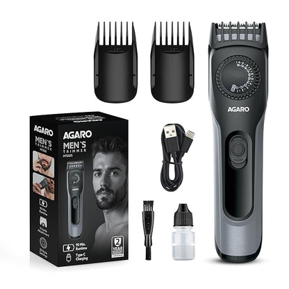 AGARO Beard Trimmer, Cordless Electric Beard Trimmer with Precision Dial, USB Rechargeable, 20 Length Settings Mustache Trimmer for Mens Gifts MT2525