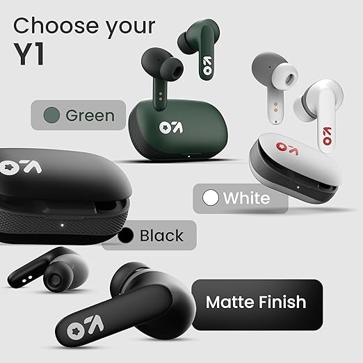 GOBOULT Z20 Made in India Bluetooth Ear Buds Wireless 51H Playtime, Clear Calling ENC Mic, Low Latency Gaming, 10mm Drivers Earbuds Buds Bluetooth Wireless Earphones (Pine Green)