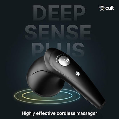 CULT Deepsense Plus, Cordless Electric Hammer Full Body Massager, 4 Interchangeable Heads, Protective Mesh Cover, Adjustable Speed Settings, Deep Tissue Massage, Relieve Back, Leg, Arm & Foot Pain