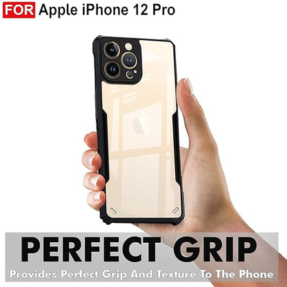 Amazon Brand - Solimo Back Case Cover for iPhone 12 Pro | Compatible for iPhone 12 Pro Back Case Cover | Clear Case for iPhone 12 Pro with Camera Protection | (TPU + PC | Matte Black)