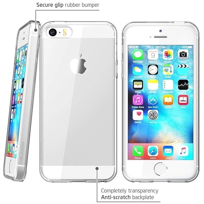 Solimo Silicone Basic Case for Apple iPhone 5 / 5S / Se (Transparent)