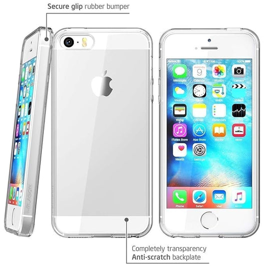 Solimo Silicone Basic Case for Apple iPhone 5 / 5S / Se (Transparent)